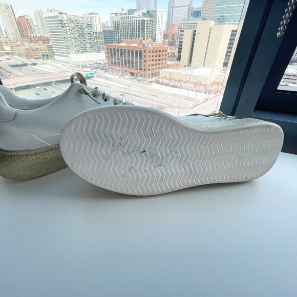 Vintage Havana EST 1964 Tara Sparkly White Leather Platform Sneakers Size 10 - Picture 9 of 9